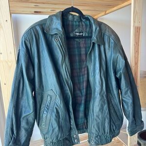 Elle Olive Green Leather Military Jacket